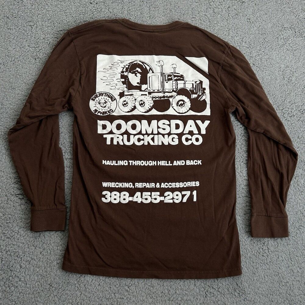 Everything Is Fcked Mens Large Long Sleeve Pullover Shirt Transportation Truckin - Picture 12 of 15